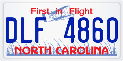 NC license plate DLF4860