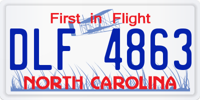 NC license plate DLF4863