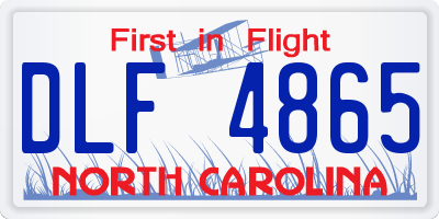 NC license plate DLF4865