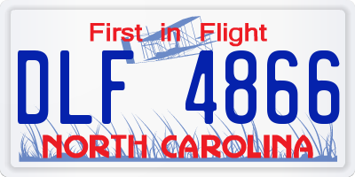 NC license plate DLF4866