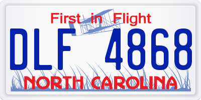 NC license plate DLF4868