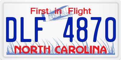 NC license plate DLF4870