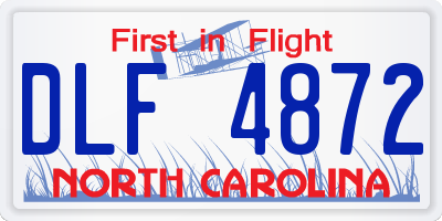 NC license plate DLF4872