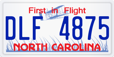 NC license plate DLF4875