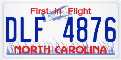 NC license plate DLF4876