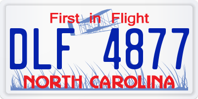NC license plate DLF4877