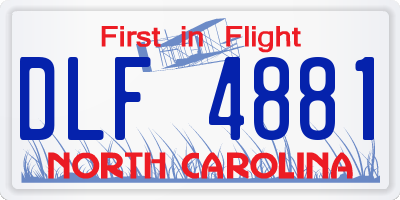 NC license plate DLF4881
