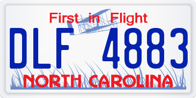 NC license plate DLF4883