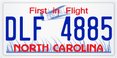 NC license plate DLF4885