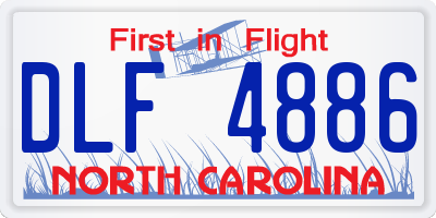 NC license plate DLF4886