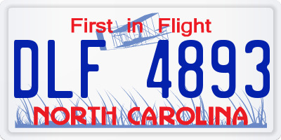 NC license plate DLF4893