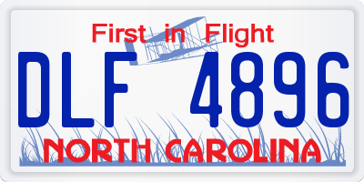 NC license plate DLF4896