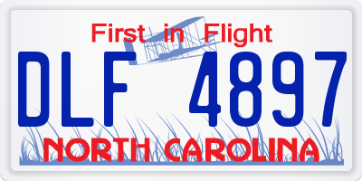 NC license plate DLF4897