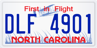 NC license plate DLF4901
