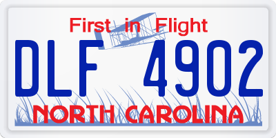 NC license plate DLF4902