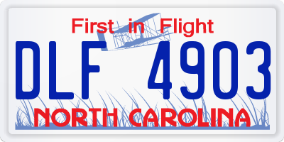 NC license plate DLF4903