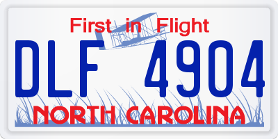 NC license plate DLF4904