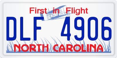 NC license plate DLF4906