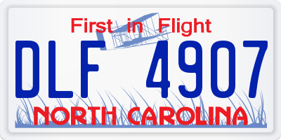 NC license plate DLF4907