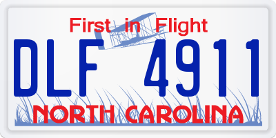 NC license plate DLF4911