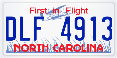 NC license plate DLF4913