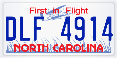 NC license plate DLF4914