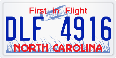 NC license plate DLF4916