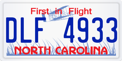 NC license plate DLF4933