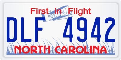 NC license plate DLF4942