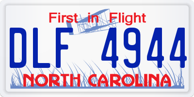 NC license plate DLF4944