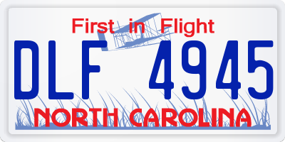 NC license plate DLF4945