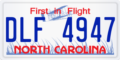 NC license plate DLF4947