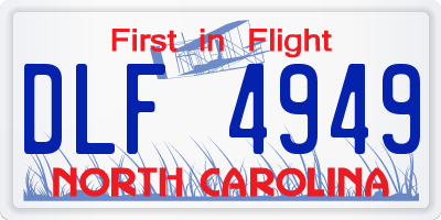 NC license plate DLF4949