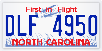 NC license plate DLF4950