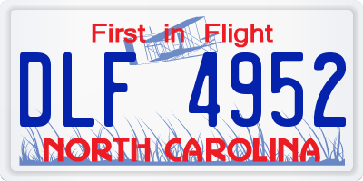 NC license plate DLF4952