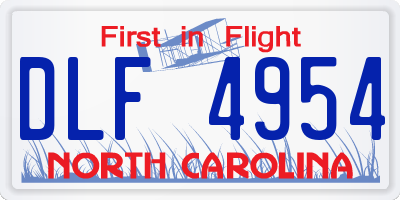 NC license plate DLF4954