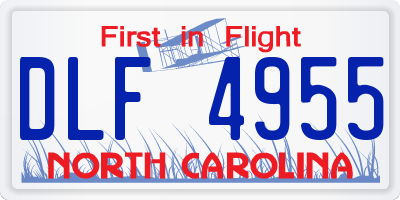 NC license plate DLF4955