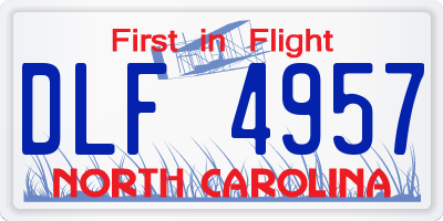 NC license plate DLF4957