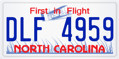 NC license plate DLF4959