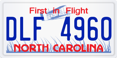 NC license plate DLF4960