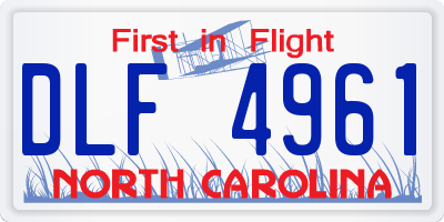 NC license plate DLF4961