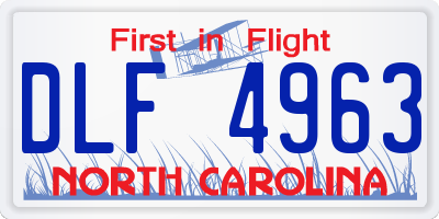 NC license plate DLF4963
