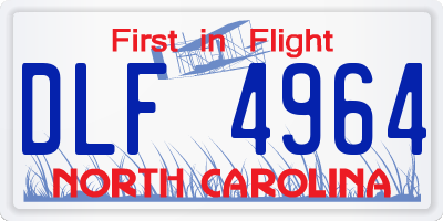 NC license plate DLF4964