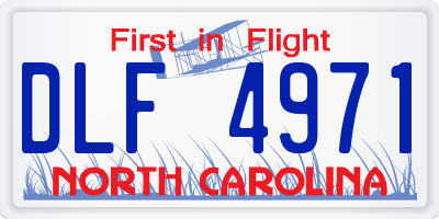 NC license plate DLF4971