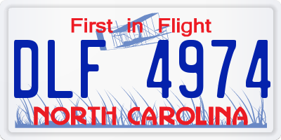 NC license plate DLF4974