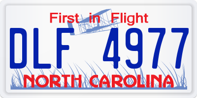 NC license plate DLF4977