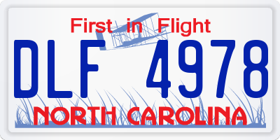 NC license plate DLF4978