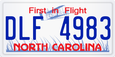 NC license plate DLF4983