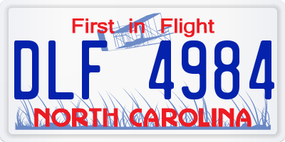 NC license plate DLF4984