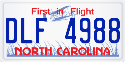 NC license plate DLF4988